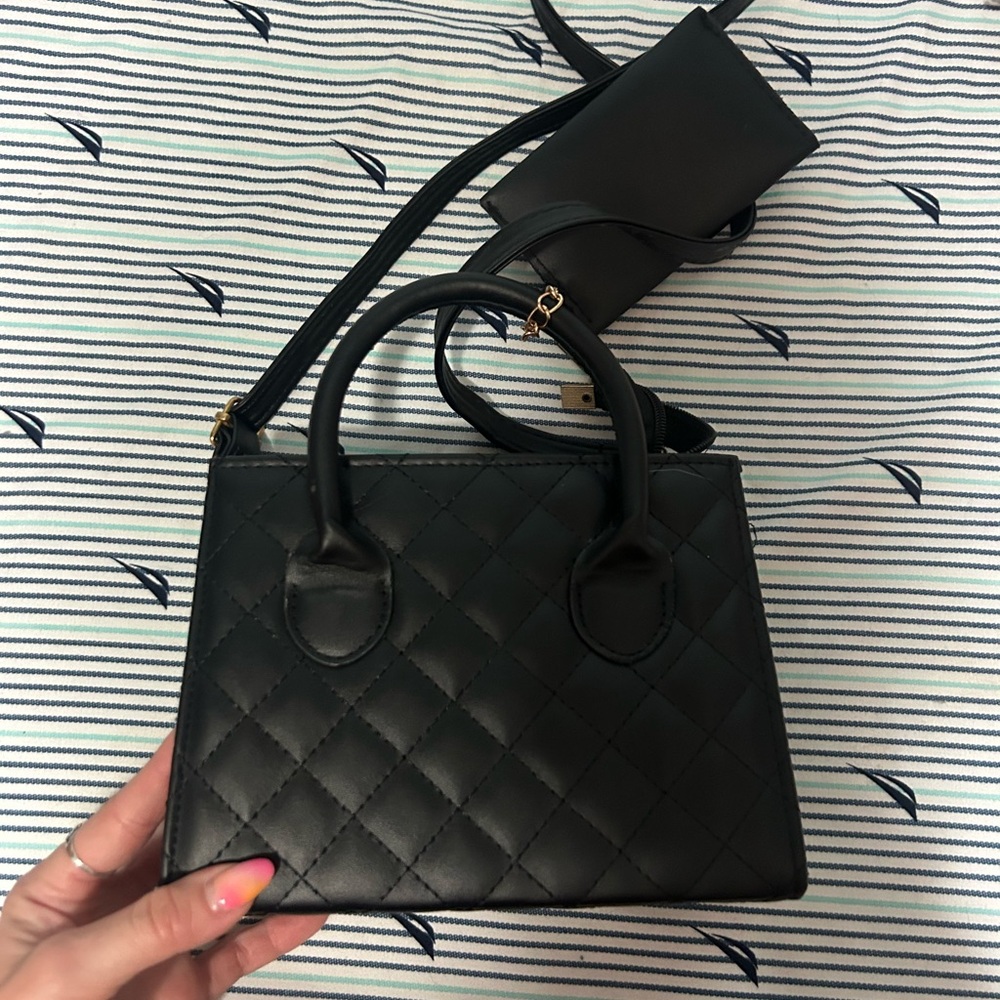 SHEIN Black Mini Quilted Bag